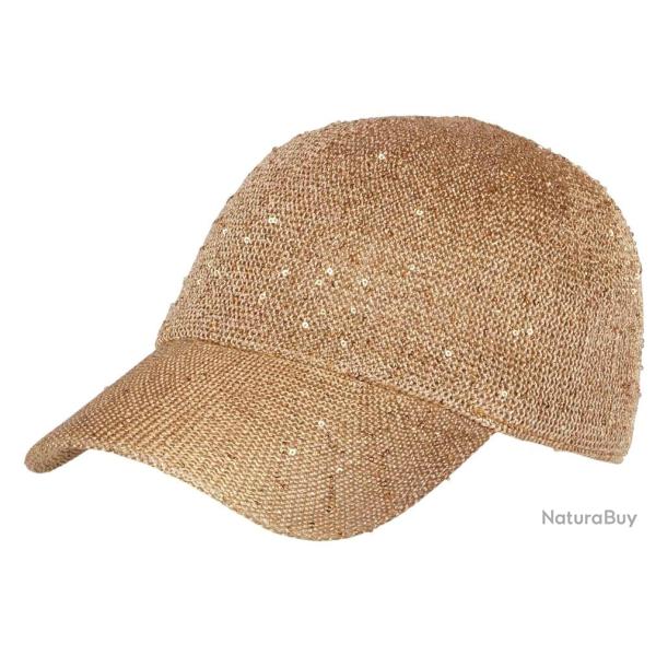 Casquette Femme Paillet�e avec Sequins Marron Elegante Erlia Taille unique Marron