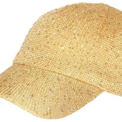 Casquette Femme Paillet&eacute;e avec Sequins Doree Elegante Erlia Taille unique Jaune