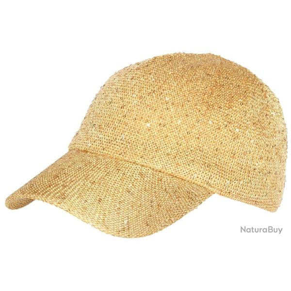 Casquette Femme Paillet�e avec Sequins Doree Elegante Erlia Taille unique Jaune