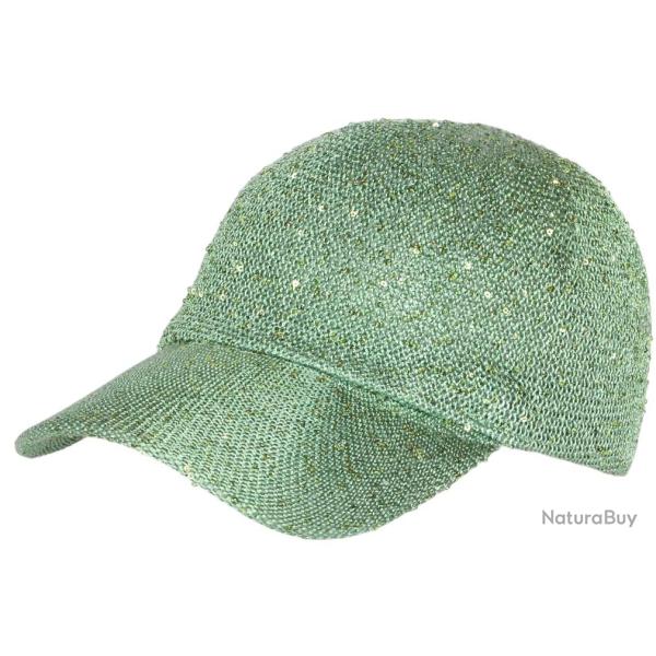 Casquette Femme Paillet�e Sequins Verte Elegante Erlia Taille unique Vert