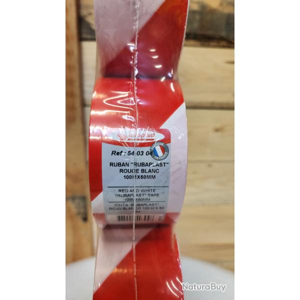 Lot de 10x Rubalise rouge/blanc 100x50 TALIAPLAST