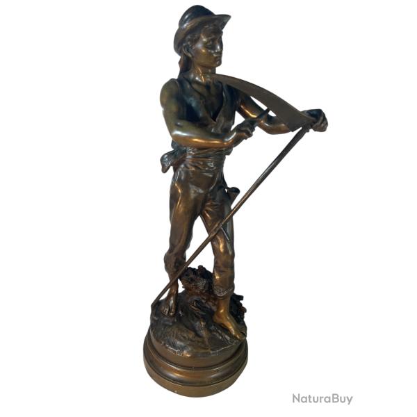 Mathurin Moreau bronze tournant le faucheur