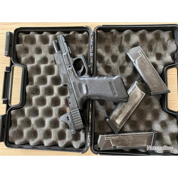 Marui Pistolet Glock 17 Gen 4 GBB Noir + Red Dot Micro Pro Sight Marui