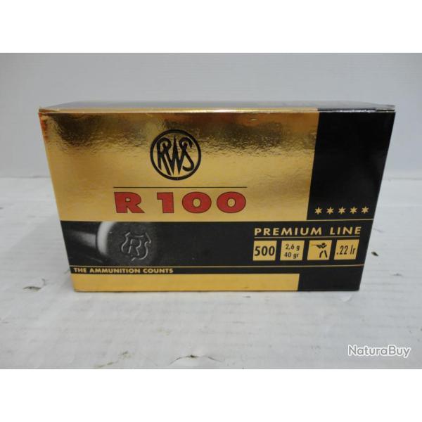 LOT DE 500  BALLES CAL. 22 LR RWS R 100 PREMIUM