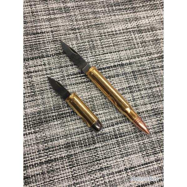 Lot de 2 canifs manches ��cartouches��
