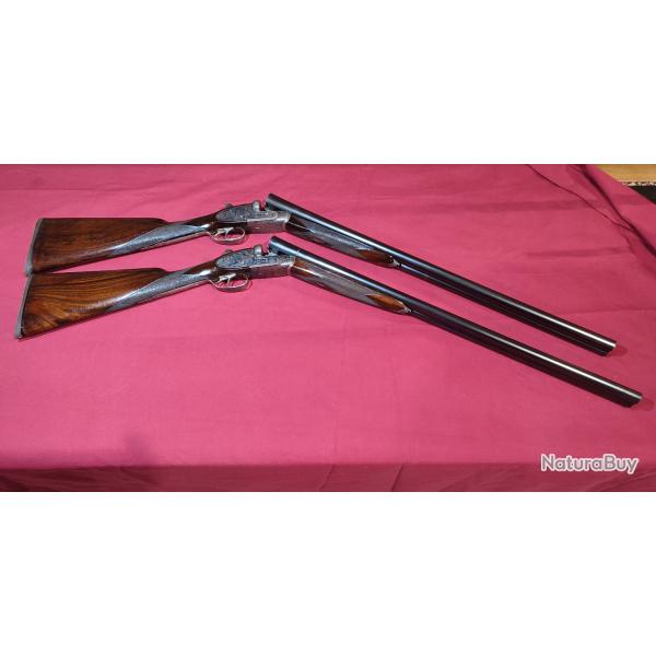 Paire de fusils AYA calibre 12 juxtapos platines