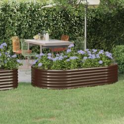 Lit sur&eacute;lev&eacute; de jardin Acier enduit de poudre marron