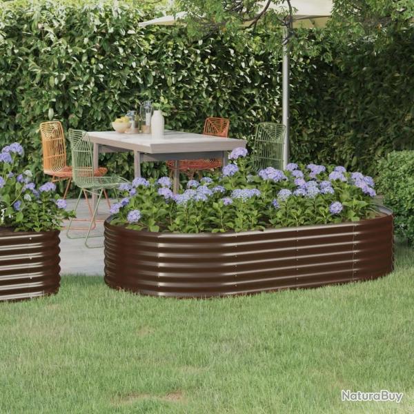 Lit sur�lev� de jardin Acier enduit de poudre marron alsavelo