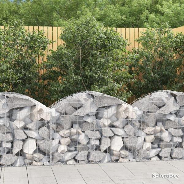 Panier de gabions arqu� 100x50x60/80 cm Fer galvanis�