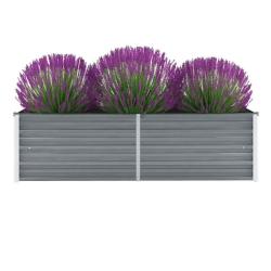 Lit sur&eacute;lev&eacute; de jardin Acier galvanis&eacute; 160x40x45 cm Gris