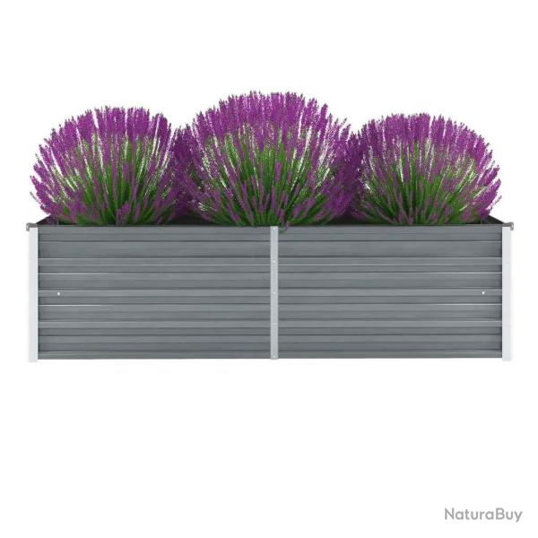 Lit sur�lev� de jardin Acier galvanis� 160x40x45 cm Gris