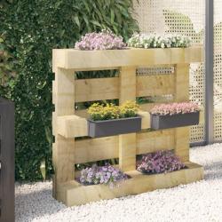 Bo&icirc;tes &agrave; fleurs pour palettes euro 12 pcs Gris 36x13,5x9,5cm PP