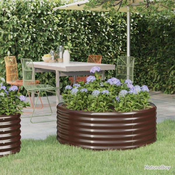 Lit sur�lev� de jardin Acier enduit de poudre marron