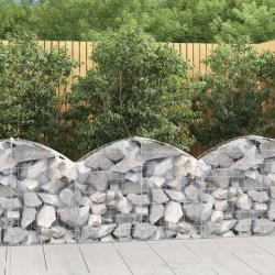 Panier de gabions arqu&eacute; 100x30x60/80 cm Fer galvanis&eacute; alsavelo