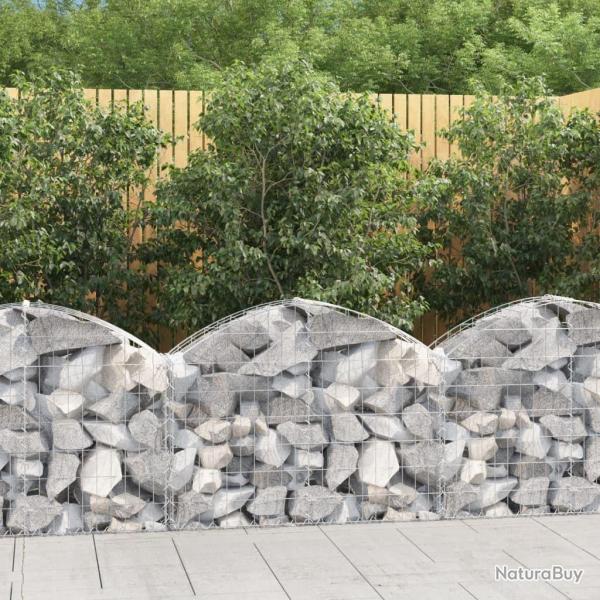 Panier de gabions arqu� 100x30x60/80 cm Fer galvanis� alsavelo
