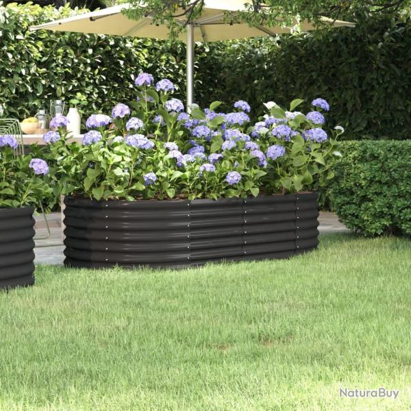 Lit surlev de jardin Acier enduit de poudre Anthracite alsavelo