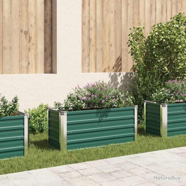 Lit sur�lev� de jardin Acier galvanis� 100x40x45 cm Vert