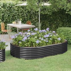 Lit sur&eacute;lev&eacute; de jardin Acier enduit de poudre Anthracite alsavelo