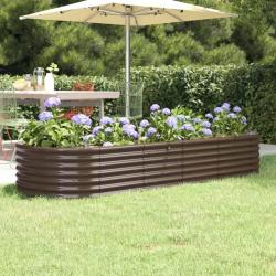 Lit sur&eacute;lev&eacute; de jardin Acier enduit de poudre marron