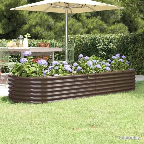 Lit sur�lev� de jardin Acier enduit de poudre marron