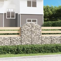 Panier de gabions arqu&eacute; 100x30x120/140 cm Fer galvanis&eacute; alsavelo