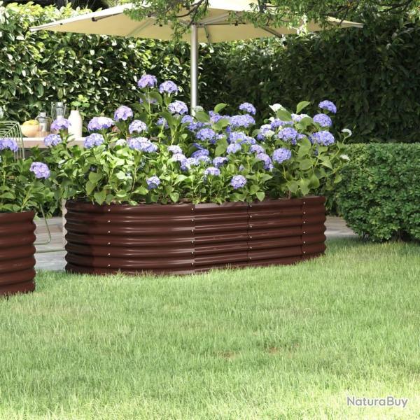 Lit sur�lev� de jardin Acier enduit de poudre marron