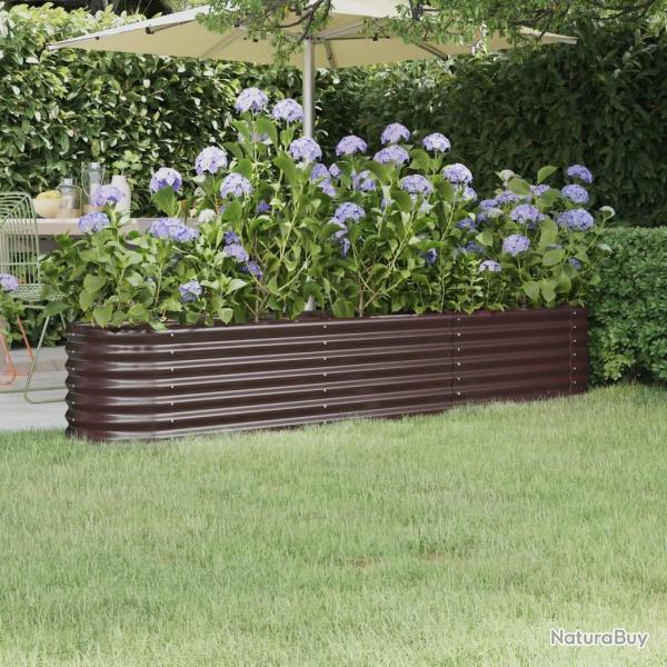 Lit sur�lev� de jardin Acier enduit de poudre marron