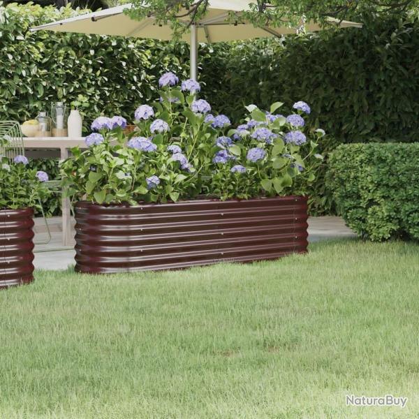 Lit sur�lev� de jardin Acier enduit de poudre marron