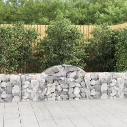 Panier de gabions arqu&eacute; 200x30x60/80 cm Fer galvanis&eacute; alsavelo