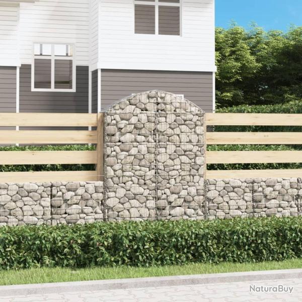 Panier de gabions arqu 100x30x140/160 cm Fer galvanis alsavelo