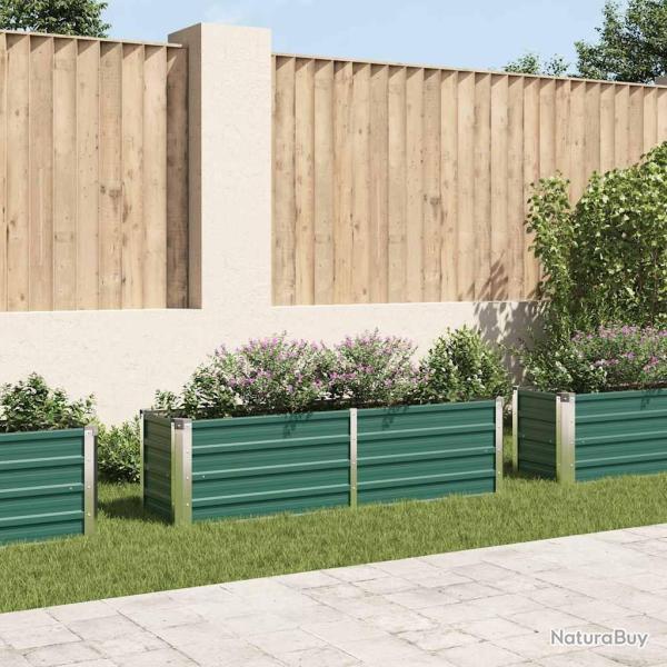 Lit surlev de jardin Acier galvanis 160x40x45 cm Vert alsavelo