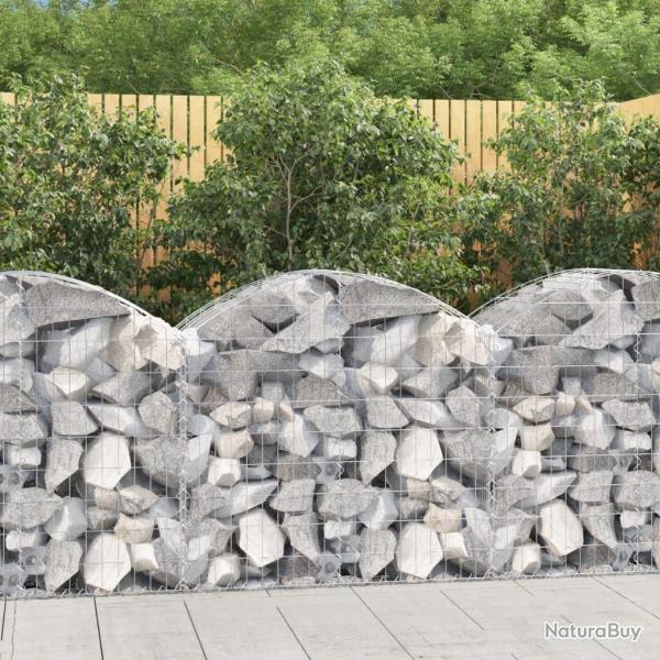 Panier de gabions arqu� 100x50x80/100 cm Fer galvanis�