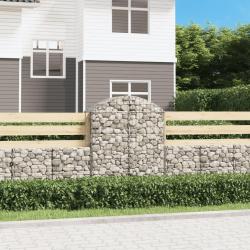 Panier de gabions arqu&eacute; 100x50x120/140 cm Fer galvanis&eacute; alsavelo
