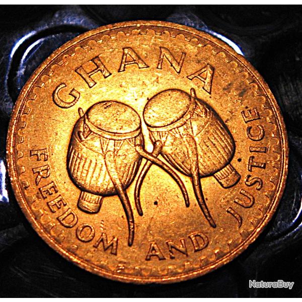 GHANA piece de one pesewa1967 ttb+ (freedom and justice)