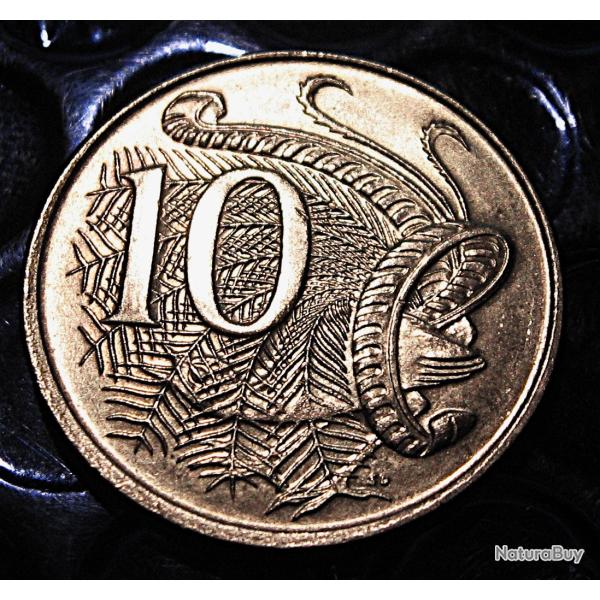 AUSTRALIE piece de 10 pence 1966 sup (oiseau lyre)