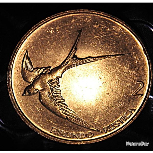 SLOVENIE piece de 2TOLARJA 1998  (hirondelle) diametre 24 mm