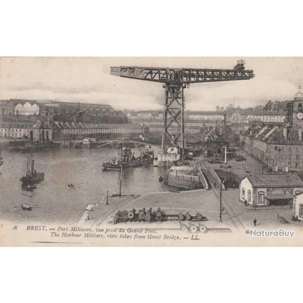 CPA - " BREST" VUE PRISE DU GRAND PONT N�337
