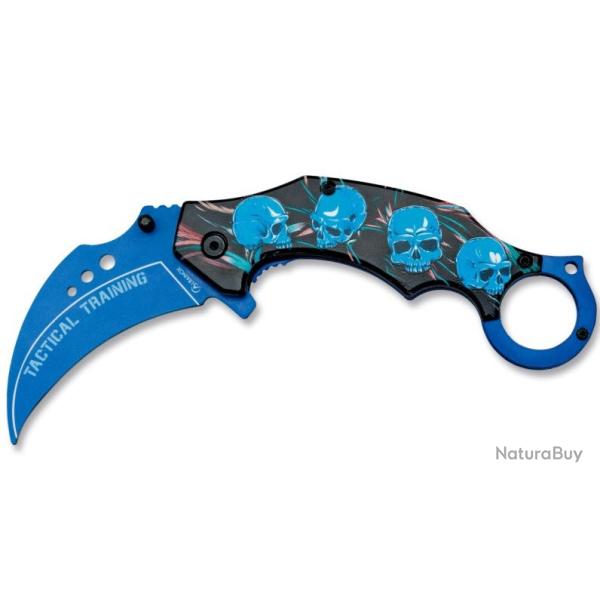 Couteaux Karambit tactical d'entrainement bleu