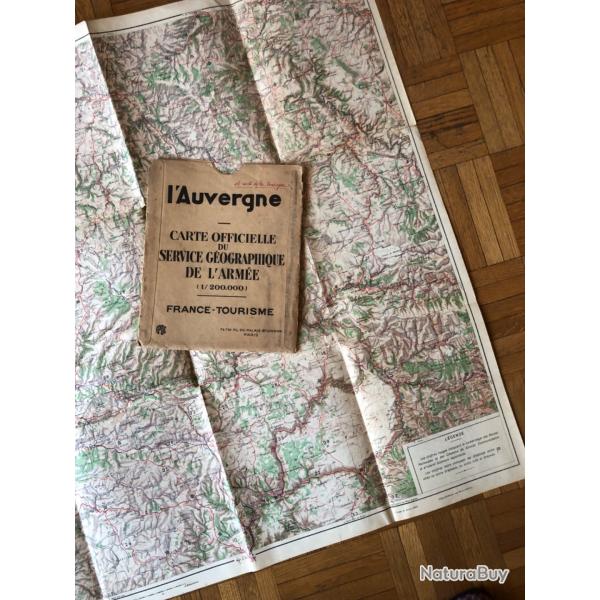CARTE ANCIENNE MILITAIRE DE L AUVERGNE