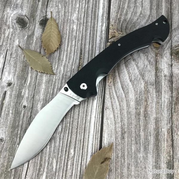 Couteau pliant � haute duret� lame en acier 440C manche en fibre de nylon -GRIS-* LIVRAISON GRATUITE