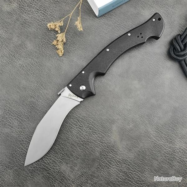 Couteau de poche Kukri pliant � bord uni, lame 440c  -* ARGENT-* IVRAISON GRATUITE