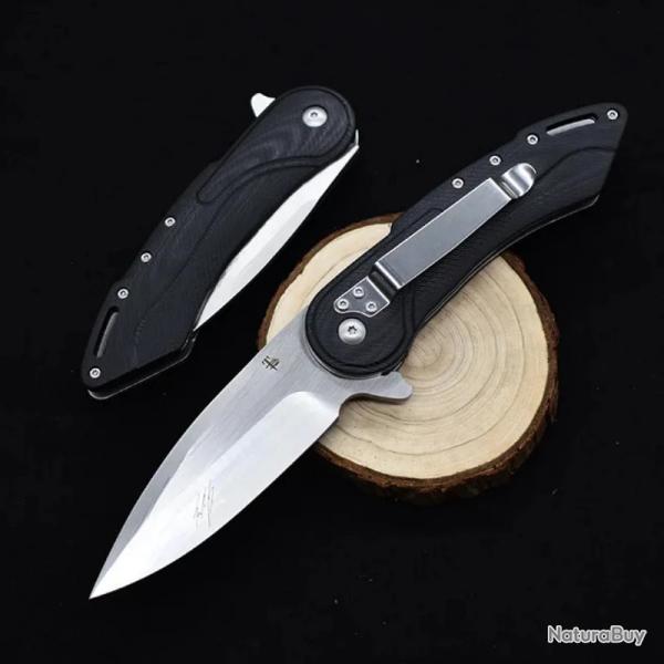 Couteau pliant de poche en acier  t�le d'acier + feuille G10 antid�rapante -* LIVRAISON GRATUITE