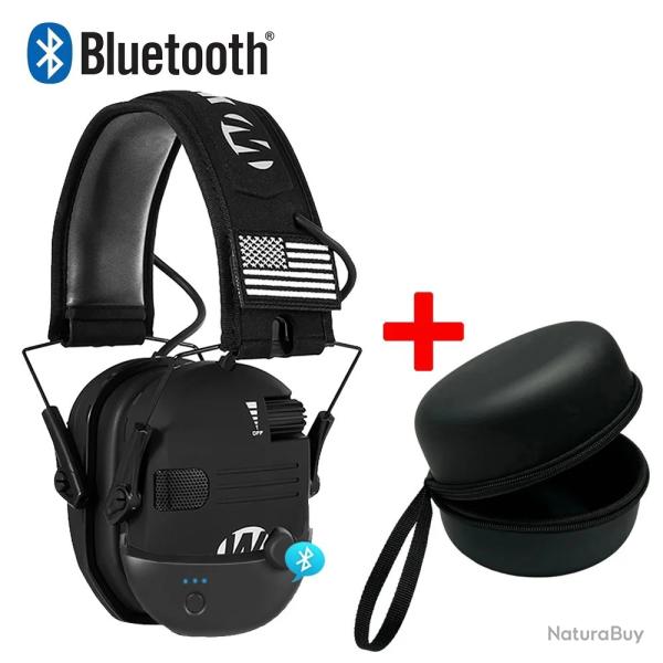 Casque Antibruit Electronique R�duction du Bruit Amplification Sonore +adaptateur Bluetooth Noir