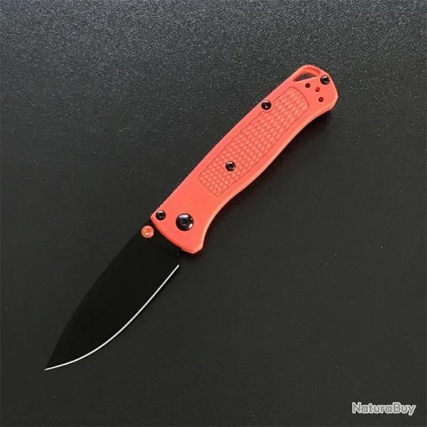 Couteaux de poche Mini Bugout manche en fibre de nylon -*NOIR/ORANGE-* LIVRAISON GRATUITE