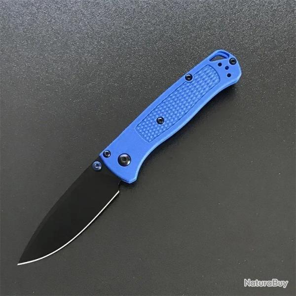 Couteaux de poche Mini Bugout manche en fibre de nylon -*NOIR/BLEU-*