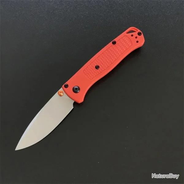 Couteaux de poche Mini Bugout manche en fibre de nylon -*ARGENT/ORANGE-* LIVRAISON GRATUITE