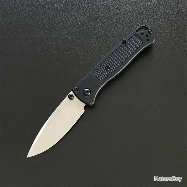 Couteaux de poche Mini Bugout manche en fibre de nylon -*ARGENT/NOIR-* LIVRAISON GRATUITE
