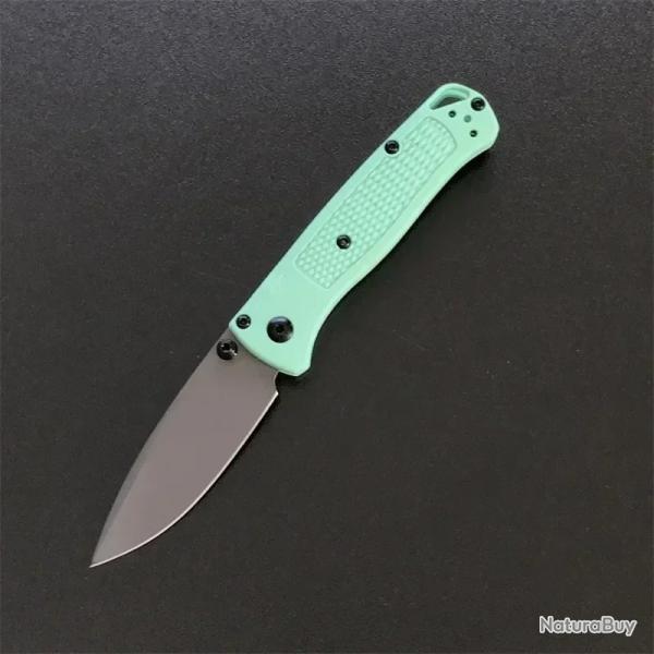 Couteaux de poche Mini Bugout manche en fibre de nylon -*GRIS/VERT-*