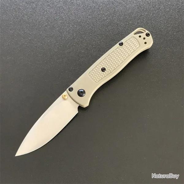 Couteaux de poche Mini Bugout manche en fibre de nylon -*ARGENT/KAKI-* LIVRAISON GRATUITE
