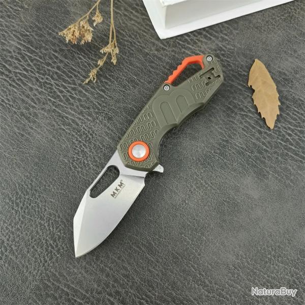 Couteau de poche pliant F0332, lame 8Cr13Mov, fibre de nylon -*VERT-* LIVRAISON GRATUITE